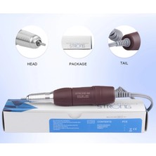 Strong 120II Tırnak Manıkur Pedikür Diş  Mikromotor Kalemi Ucu 35000 Rpm El Aleti 2,35 mm Kırmızı