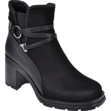 Sms Kalın Topuklu Kadın Bot SMS-41135   Siyah Süet