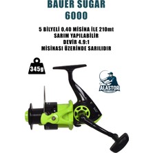 Alastor Olta Makinesi Sugar 6000 Olta Makarası 5 Bilyeli 9 kg Drag Gücü Olta Makinası