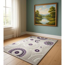 Efsane Halı Mona Lisa Serisi %100 Akrilik Kabartmalı Halı Mor Renkli 120X170