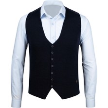 Çizgi Triko  Erkek Düğmeli Spor / Klasik Triko Örme Kolsuz Yelek Regular Kalıp - 4430LS