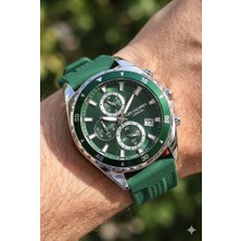 Lee Cooper Spor, Yeşil Kadran Erkek Kol Saati | 44MM, Çok Fonksiyonlu, Silikon Kordon