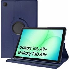 M.TK Moveteck Samsung Galaxy Tab A11+ Plus/A9+ Plus 11 Inç Tablet Uyumlu Kapaklı Kılıf 360 Derece Tam Koruyucu Kapak SM-X230