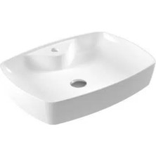 e.c.a Serel Tezgah Üstü Çanak Batarya Delikli Lavabo 44X60 cm 1634TXS110H