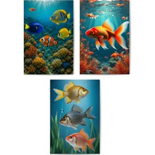 GLASSİFY 3’lü Egzotik Balıklar ve Mercan Seti