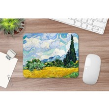 Wheat Field With Cypresses - Vincent Van Gogh Mouse Pad, Diktörgen Mousepad, Mause Pad Ofis Mausepad