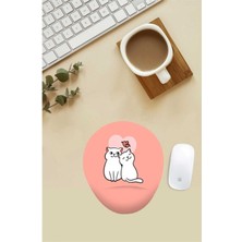 Aşık Kediler Desenli Bilek Destekli Mouse Pad