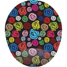 Renkli Güller Görselli - Bilek Destekli Güllü Gül Desenli Mousepad