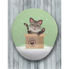 Cat Oval Bilek Destekli Mouse Pad