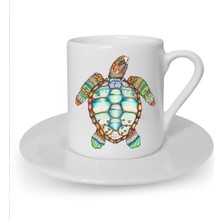 Karetta Karetta Baskılı Beyaz Türk Kahvesi Fincanı