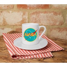 Nasa Baskılı Beyaz Türk Kahvesi Fincanı