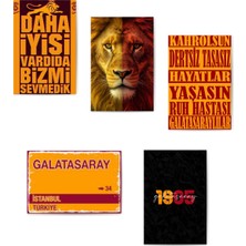 GLASSİFY 5’li Sarı Kırmızı Futbol Taraftar Mdf Tablo Seti