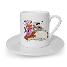 Taş Devri Baskılı Beyaz Türk Kahvesi Fincanı