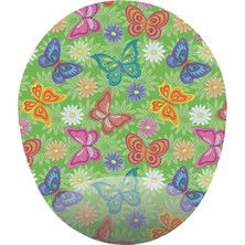 Kelebekler Görselli Yeşil Zemin - Bilek Destekli Kelebekli Mousepad