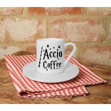 Accio Cafe Baskılı Beyaz Türk Kahvesi Fincanı