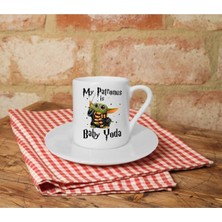 Baby Yoda Baskılı Beyaz Türk Kahvesi Fincanı