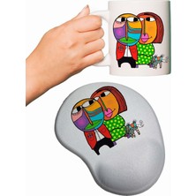 Picasso Çift Temalı Baskılı Bilek Destekli Mouse Pad + Kupa Bardak Mug