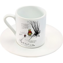 Pooh & Piglet Sevimli Karakter Baskılı Türk Kahve Fincanı