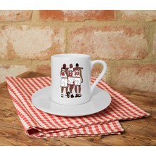 Basketbolcular Baskılı Beyaz Türk Kahvesi Fincanı