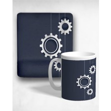 Mühendislik Bilek Destekli Mouse Pad ve Kupa Bardak Seti