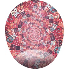 Kırmızı Ağırlıklı Desenli - Bilek Destekli Oval Mousepad