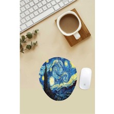 Van Gogh Starry Night Desenli Bilek Destekli Mouse Pad