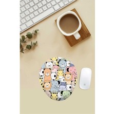 Karışık Hayvanlar Alemi Desenli Bilek Destekli Mouse Pad