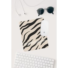Zebra Desenli Bilek Destekli Dikdörtgen Mouse Pad Mouse Altlığı.