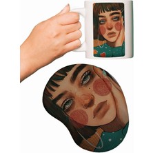 Girl Baskılı Mouse Pad + Kupa Bardak Mug