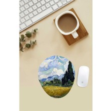 Van Gogh Green Field Desenli Bilek Destekli Mouse Pad