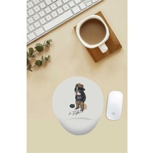Tarz Pug Desenli Bilek Destekli Mouse Pad