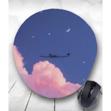 Love Yazılı Oval Bilek Destekli Mouse Pad