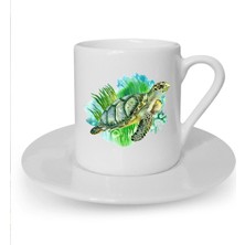 Karetta Karetta Baskılı Beyaz Türk Kahvesi Fincanı