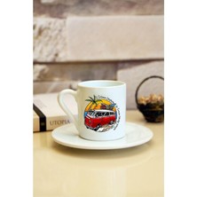 Beyaz Baskılı Türk Kahvesi Fincanı 2