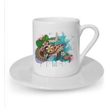 Karetta Karetta Baskılı Beyaz Türk Kahvesi Fincanı