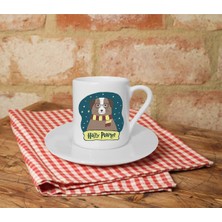 Hairy Pawter Baskılı Beyaz Türk Kahvesi Fincanı 1