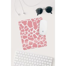 Pembe Inek Desenli Bilek Destekli Dikdörtgen Mouse Pad Mouse Altlığı.