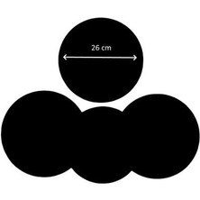 Pastaland Turta Mendili / Pasta Altlığı Siyah Kalın Yuvarlak 26 cm 10 Adet