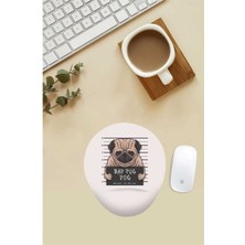 Suçlu Pug Desenli Bilek Destekli Mouse Pad