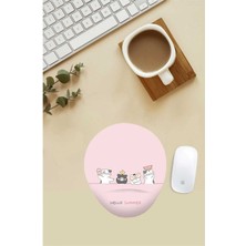 Hello Summer Cats Desenli Bilek Destekli Mouse Pad