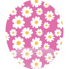Papatya (Pembe Arka Plan) - Baskılı Bilek Destekli Mouse Pad