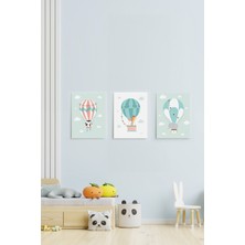 GLASSİFY 3 Parça Mdf Uv Baskı Çocuk Odası Duvar Tablosu Seti 20X30 cm