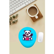 Yemek Yiyen Panda Desenli Bilek Destekli Mouse Pad