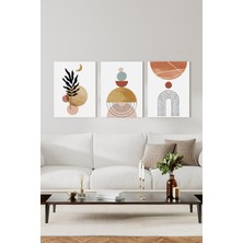 GLASSİFY 3 Parça Geometrik Desenli Modern Mdf Uv Baskı Duvar Tablo Seti