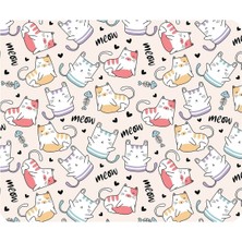 Minik Kediler Meow - Kare Baskılı Mouse Pad