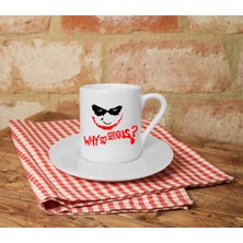 Joker Baskılı Beyaz Türk Kahvesi Fincanı 1