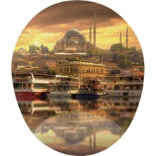 Istanbul Eminönü Tekneler ve Cami Görselli - Bilek Destekli Mouse Pad 20X23 cm