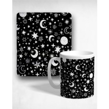 Little Stars Oval Bilek Destekli Mouse Pad ve Kupa Bardak Seti