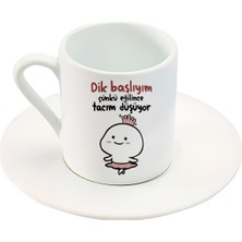 Türk Kahve Fincanı Mochi Cat Motto Baskılı Fincan