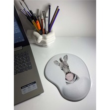 Sakız Çiğeneyen Zebra Bilek Destekli Mouse Pad